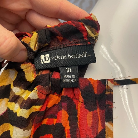 VALERIE BERTINELLI Chiffon Tiger Pattern Animal Print High Low Maxi Boho Dress L - Picture 9 of 11